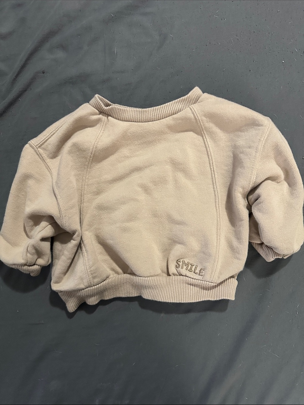 Kids Cream 'SMILE' Pullover Sweatshirt - Comfortable Everyday Hoodie